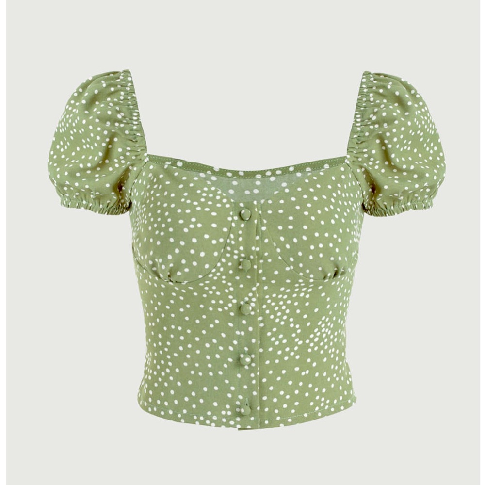 Cider Green Button Up Blouse